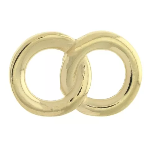 Distanziatore 2 anelli intrecciati 23x15 mm in zama - Dorato oro fino x1