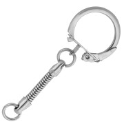 Portachiavi rotondo da 22 mm con catena - Rodio x1