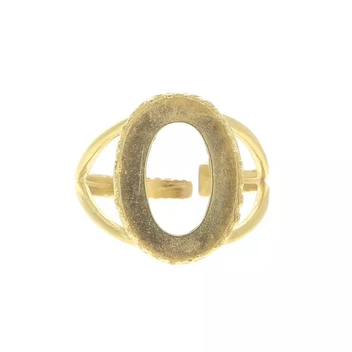 Anello regolabile per cabochon 18x13 mm - Dorato oro fino x1