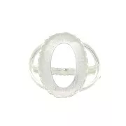 Anello regolabile per cabochon 18x13 mm - Placcatura argento fino x1