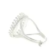 Anello regolabile per cabochon 18x13 mm - Placcatura argento fino x1