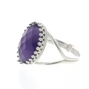 Anello regolabile per cabochon 18x13 mm - Argento 925 x1