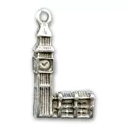 Ciondolo Big Ben mm. 22 Placcatura argento antico x1