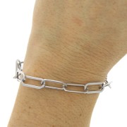 Bracciale maglia rettangolo 19 cm - Acciaio inossidabile x1