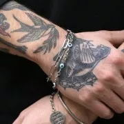 Bracciale maglia rettangolo 19 cm - Acciaio inossidabile x1