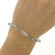 Bracciale maglia rettangolo 18 cm -Acciaio inossidabile x1