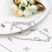 Collana di 60 cm maglia rettangolo 4 mm - Acciaio inossidabile 304 x 1