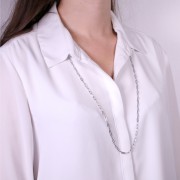 Collana di 80 cm maglia rettangolo 3 mm - Acciaio inossidabile 304 x 1