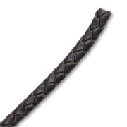 Cordone cuoio trecciato mm. 3 Nero x cm. 50|raw }}