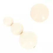 Assortimento di 26 perle tonde 8-10-14 mm e 2 cabochon in resina- Avorio