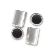 Terminali a tubo per cordone da 2 mm - Placcatura in argento fine invecchiato x10