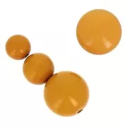 Assortimento di 26 perle tonde 8-10-14 mm e 2 cabochon in resina -Mostarda