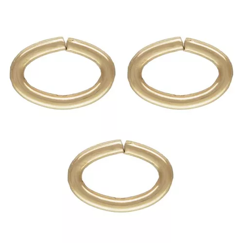Anellini aperti ovali 4.6x3x0.64 mm in Gold filled x100