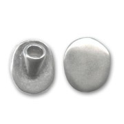 Terminale testa piatta per cordoncini da mm. 4 argentato antico