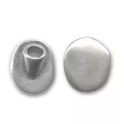 Terminale testa piatta per cordoncini da mm. 4 argentato antico