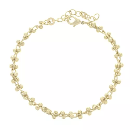 Bracciale maglie pallina 4.8 mm Placcato oro 3 micron x16 cm