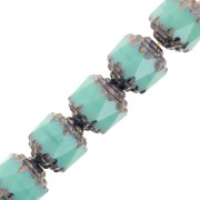 Sfaccettate Antiche mm.  8 Green Turquoise Dark Bronzo x10|raw }}