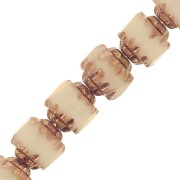 Sfaccettate Antiche mm.  8 Beige Dark Bronzo x10