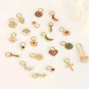 Mini ciondolo tondo con Ossido di zirconio 4 mm - Fucsia -Placcato oro 3 micron x1