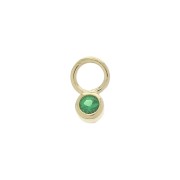 Mini ciondolo tondo con Ossido di zirconio 4 mm - Verde - Placcato oro 3 micron x1|raw }}