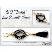 Perle in vetro Télos® di Puca® 4x12 mm Metallic Mat Old Silver Spotted x10g