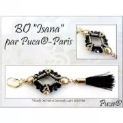 Perle in vetro Télos® di Puca® 4x12 mm Metallic Mat Old Silver Spotted x10g