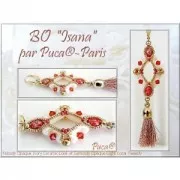 Perle in vetro Télos® di Puca® 4x12 mm Metallic Mat Old Silver Spotted x10g