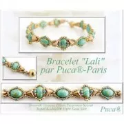 Perle in vetro Samos® di Puca® 7x5 mm Opaque Mix Amethyst Gold Ceramic Look x10g