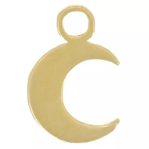 Mini ciondolo lune 8x5 mm in Argento 925 Dorato x1