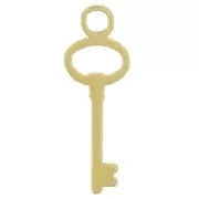 Ciondolo chiave 12x4 mm in Argento 925 Dorato x1