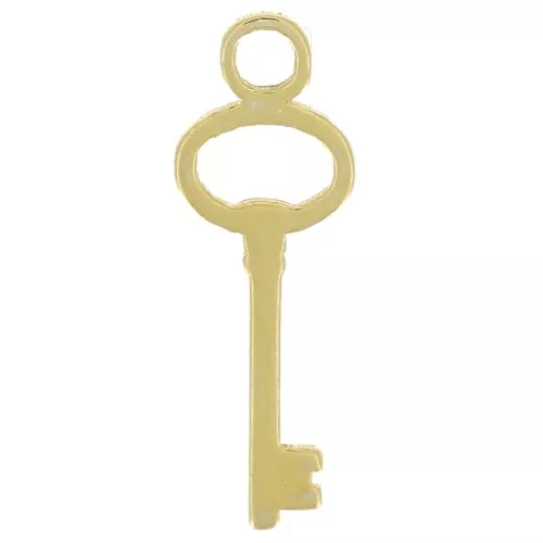 Ciondolo chiave 12x4 mm in Argento 925 Dorato x1