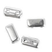 Perle in zama Half Tila Beads 6x3 mm - Placcatura Argento Antico x4