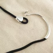 Distanziatore mezzo-bracciale 80 mm per cordone 3mm - Placcatura argento antico x1