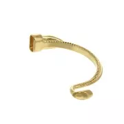 Distanziatore mezzo-bracciale lavorato 95mm per cordone -Dorato oro fino x1