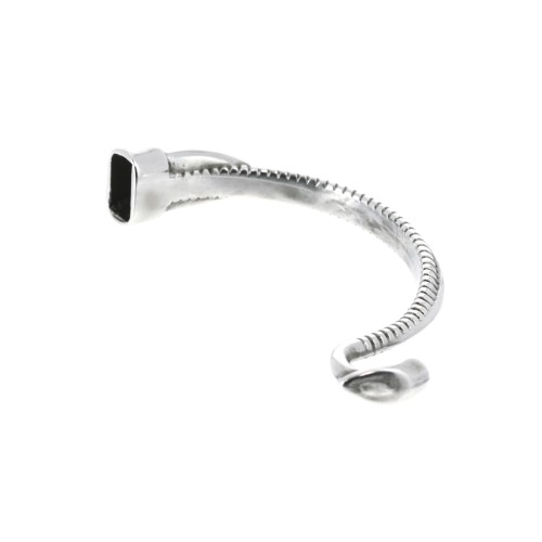 Distanziatore mezzo-bracciale lavorato 95mm per cordone Placcatura argento antico