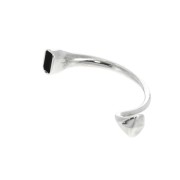 Distanziatore mezzo-bracciale 95 mm per cordone Placcatura argento antico x1