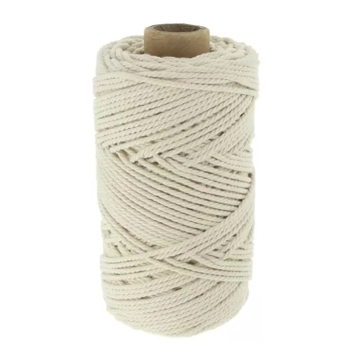 Gomitolo di cordone in cottone per Macramè 2 mm - Ecru x100m