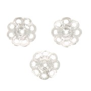 Coppette- fiori - 8 mm - Placcatura argento fino x6