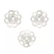 Coppette- fiori - 8 mm - Placcatura argento fino x6