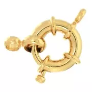 Chiusura per braccialetto o collana 13 mm - Dorato con oro fino x1