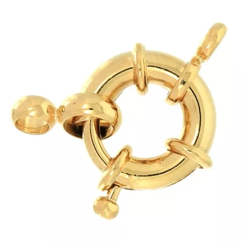 Chiusura per braccialetto o collana 13 mm - Dorato con oro fino x1