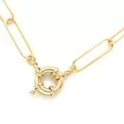 Chiusura per braccialetto o collana 13 mm - Dorato con oro fino x1