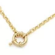 Chiusura per braccialetto o collana 15 mm - Dorato con oro fino x1