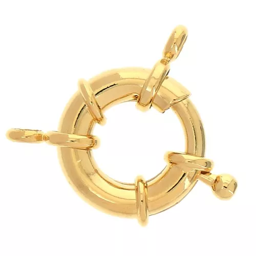 Chiusura per braccialetto o collana 19 mm - Dorato con oro fino x1