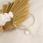 Ciondolo ovale modello puntini in resina epossidica 14x9 mm - Dorato - Mint x1