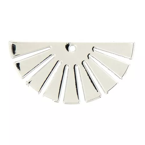 Pendente ventaglio -mezzo sole 12x25 mm - Argentato x1