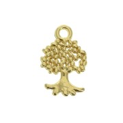 Ciondolo albero de vita 13x8 mm - Dorato con oro fino x1