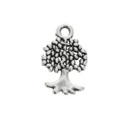 Ciondolo albero de vita 13x8 mm - Placcatura argento antico x1