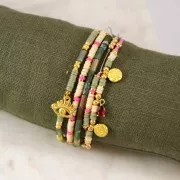 Ciondolo oeil en zamac 11x12 mm - Dorato à l'or fin x1