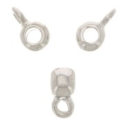 Palle metallo per attacare ciondoli mm. 6x4 Rodiato x6